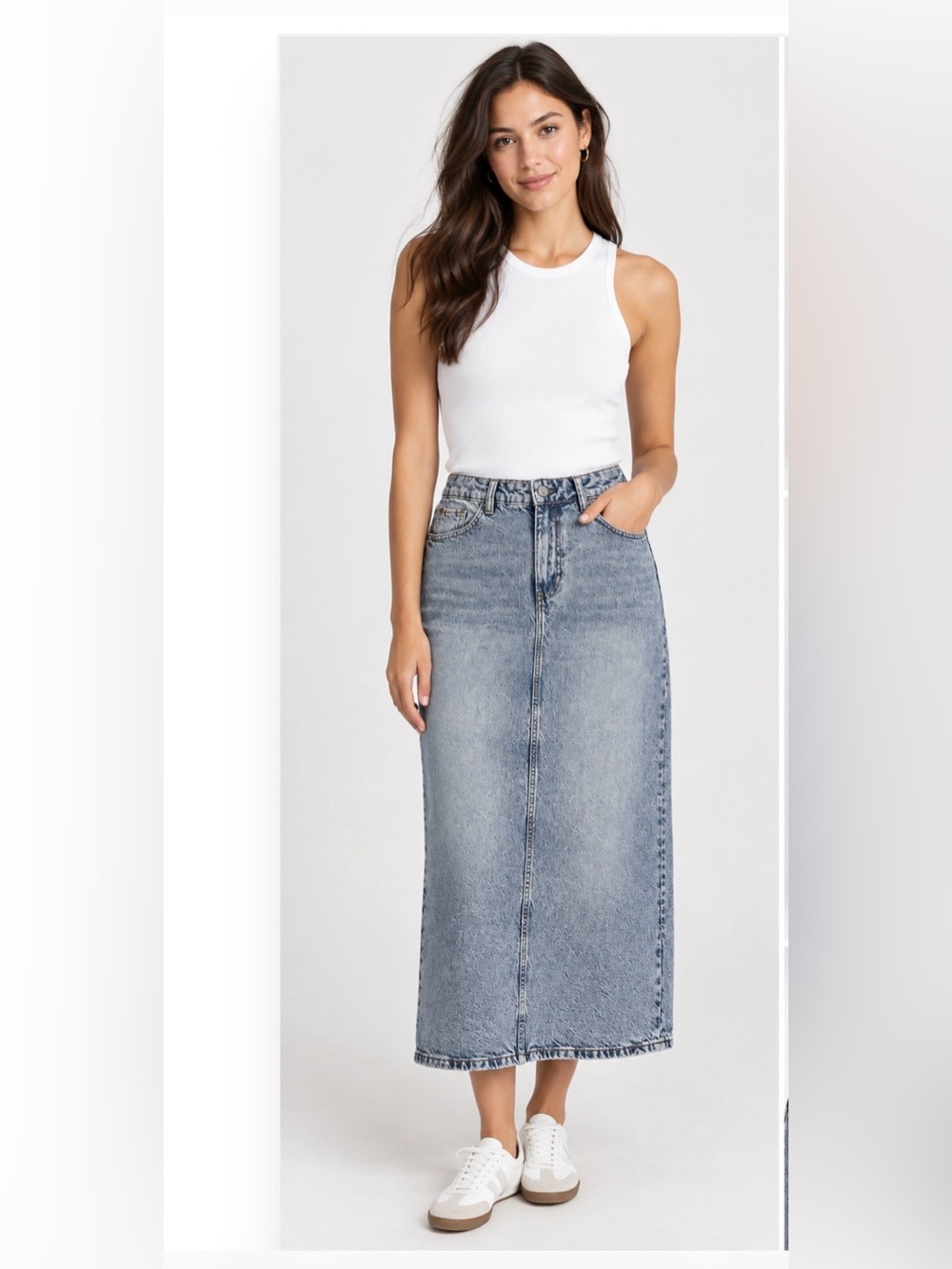 H&M Denim Midi Skirt